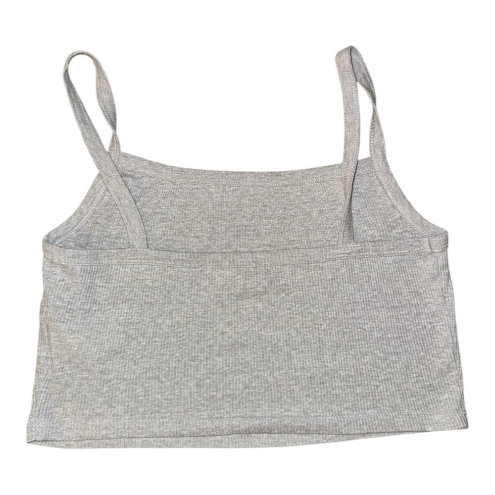 Gray Ribbed Crop Top - Picture 5 of 9